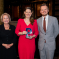 Theo Clarke MP holding her award for Best Political Speech of the Year, flanked by Dame Rosie Winterton and Pagefield's Oliver Foster